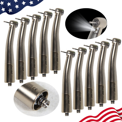 1-10 SANDENT Dental LED Fiber Optic High speed Handpiece 4Spray fit NSK Coupling