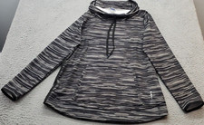 T By Talbots Sweatshirt Women's M Multi Space Dye Stretch Cowl Neck Drawstring