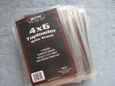 New 25 BCW 4x6 Postcard/Photo Toploaders/Topload WITH STAND