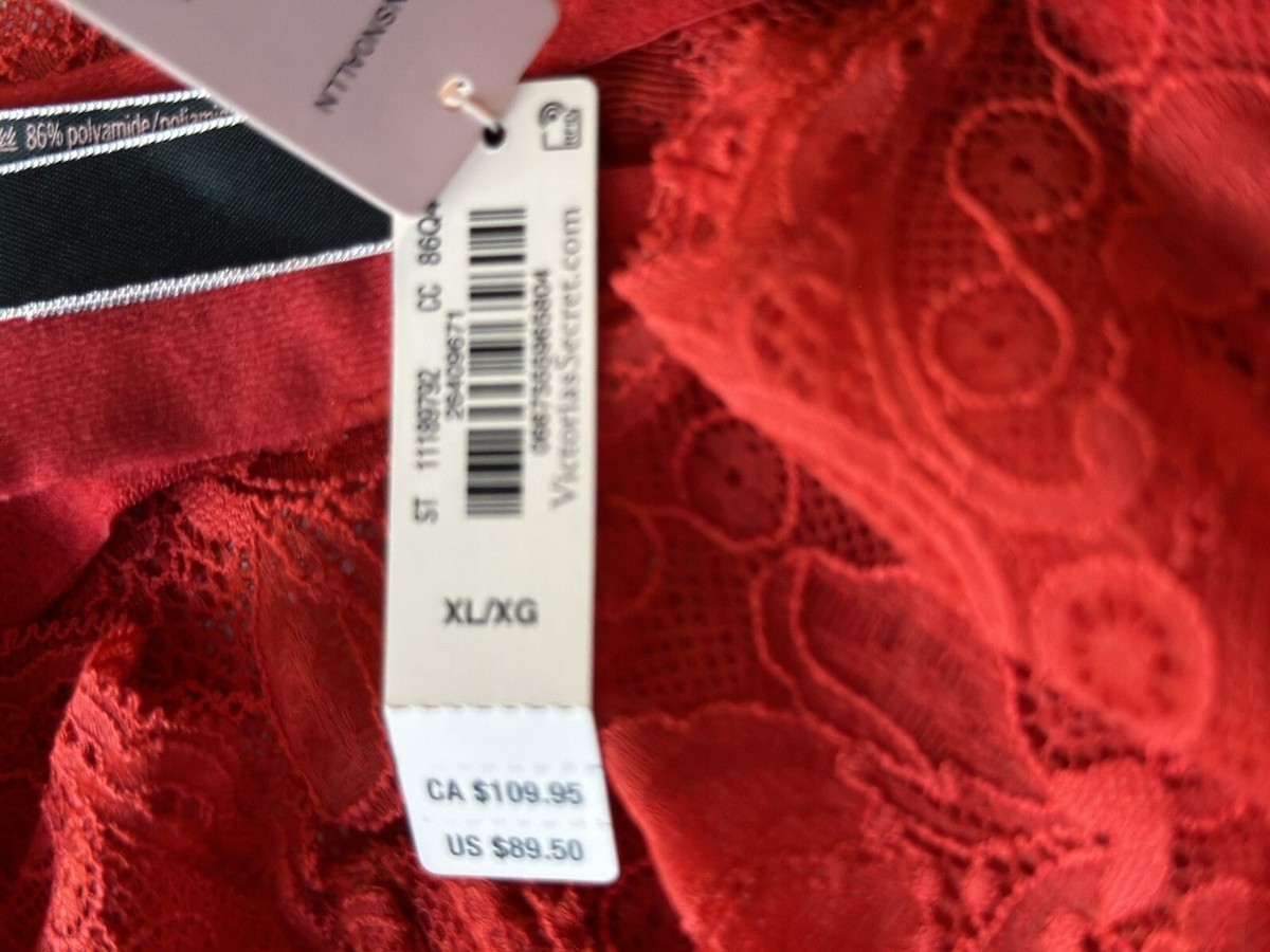 VICTORIA'S SECRET Red Fishnet Floral Mesh Lace Slip Dress sz VICTORIA'S SECRET Red Fishnet Floral Mesh Lace Slip Dress sz