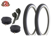 Alta Tires 24 x 2.125 Black/White Blue line AL-133 Heavy Duty Tubes, Rim Strips,