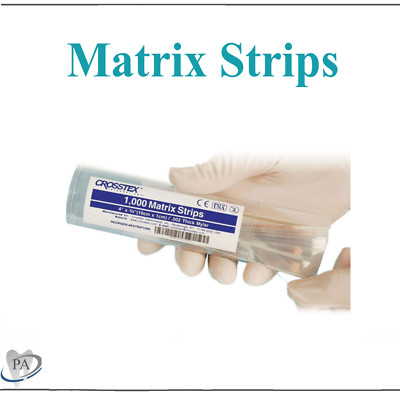 CROSSTEX Matrix Strips 4 x 3/8'' (10cm x 10cm), .002'' Clear Thick Mylar, 1000/Bx