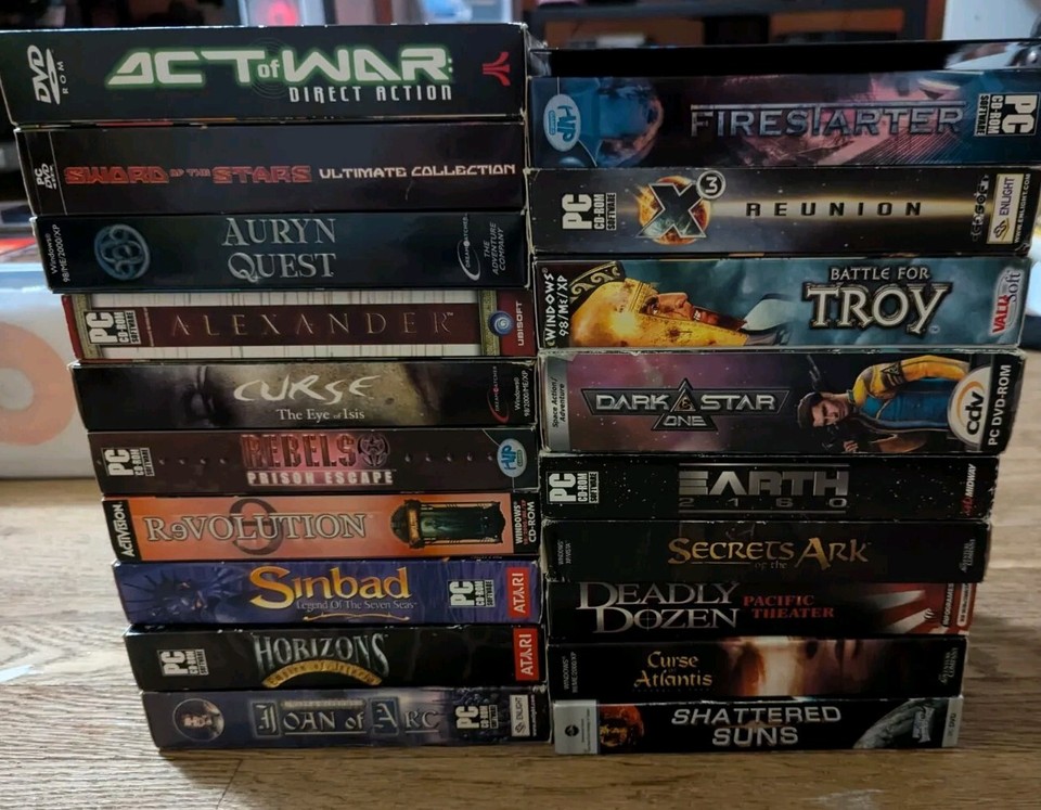 Lot of 18 Sealed Vintage Retail Box Computer PC Games Atari, Ubisoft