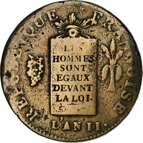 [#1289412] Frankreich, 2 Waageböden, nicht datiert, JAHR II, Orléans, Clo-Metall,  - Bild 1 von 2