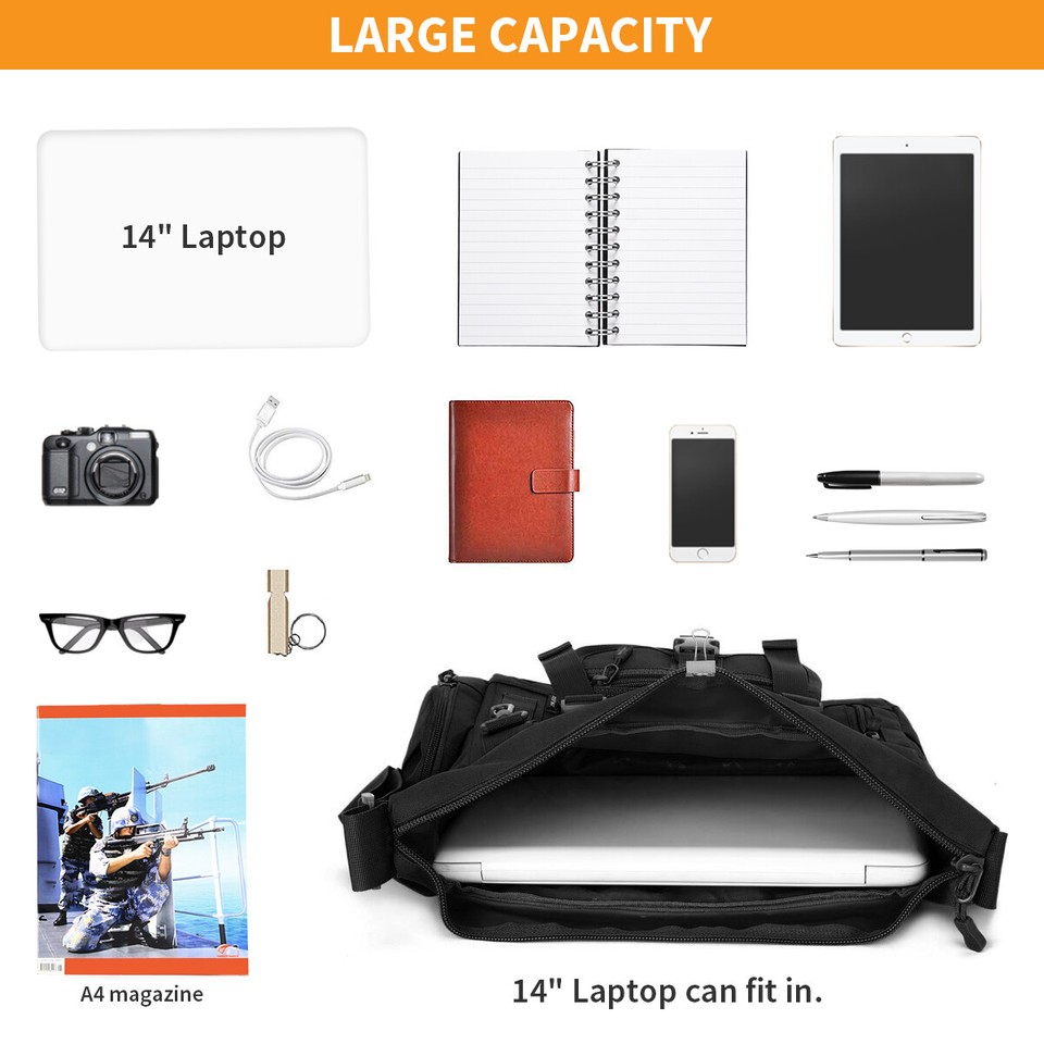 Mens Military Tactical Messenger Shoulder Bag Molle Crossbody Outdoor