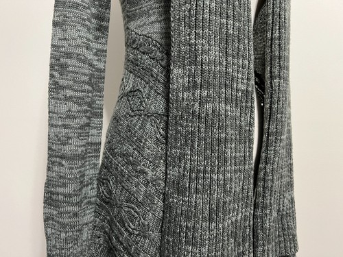 iZ Byer Open Drape Shawl Collar Cardigan Tunic Sweater Gray Mélange Size XS - Picture 14 of 21