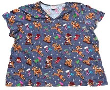 RUDOLPH THE RED NOSED REINDEER SCRUB TOP -- Women  s Plus SZ 3X