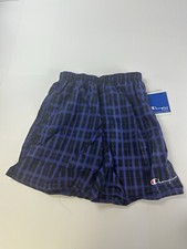 Vintage Champion Mens Medium Geometric Check All Over Print Swim Trunks NWT