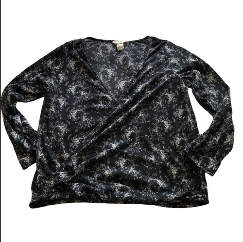 H&M Women’s Small V Neck 3/4 Sleeve Blouson Top - Picture 5 of 10