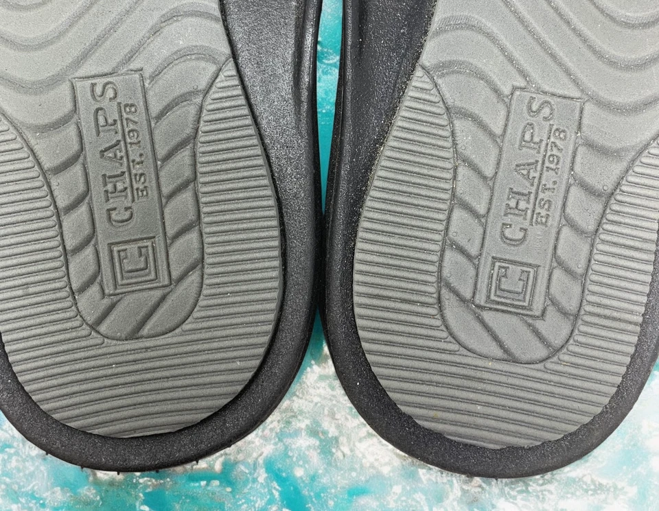 Sandalias Chaps para mujer talla 11 acolchadas cómodas deslizables negras PVC piscina playa Foto 4 de 4