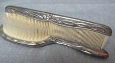 Vintage Silver Plated Ornate Heavy Duty Brush  Comb Vanity Set - e5 sb