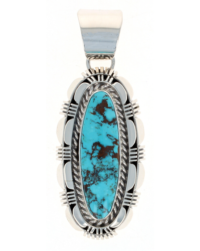 Colgante turquesa candelaria natural del artista navajo Jeffrey Nelson - Imagen 1 de 3