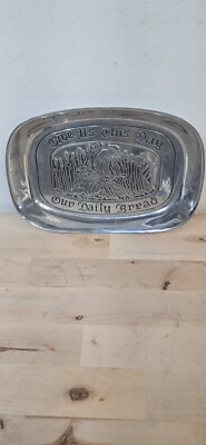 Wilton Pewter ''Give Us This Day Our Daily Bread'' 9x6'' Tray Dish Made In USA, PA