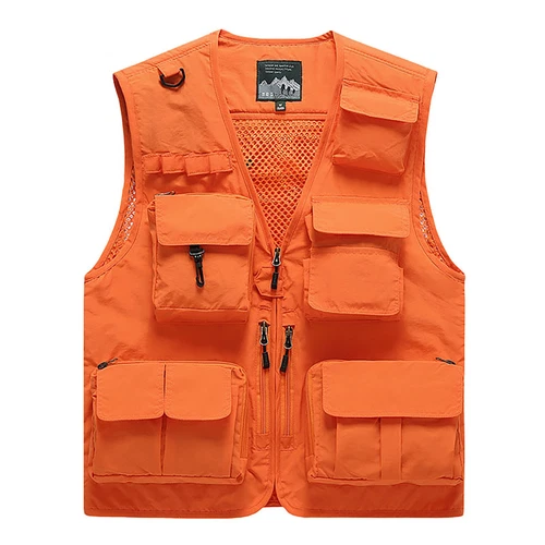Men Cargo Multi Pockets Vest Utility Waistcoat Fishing Hiking Sleeveless Jackets - Bild 17 von 28