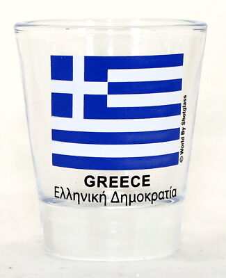 GREECE FLAG SHOT GLASS SHOTGLASS