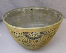 Paolo Soleri Cosanti/Arcosanti Ceramic Hanging Planter - Flower/Leaf Design