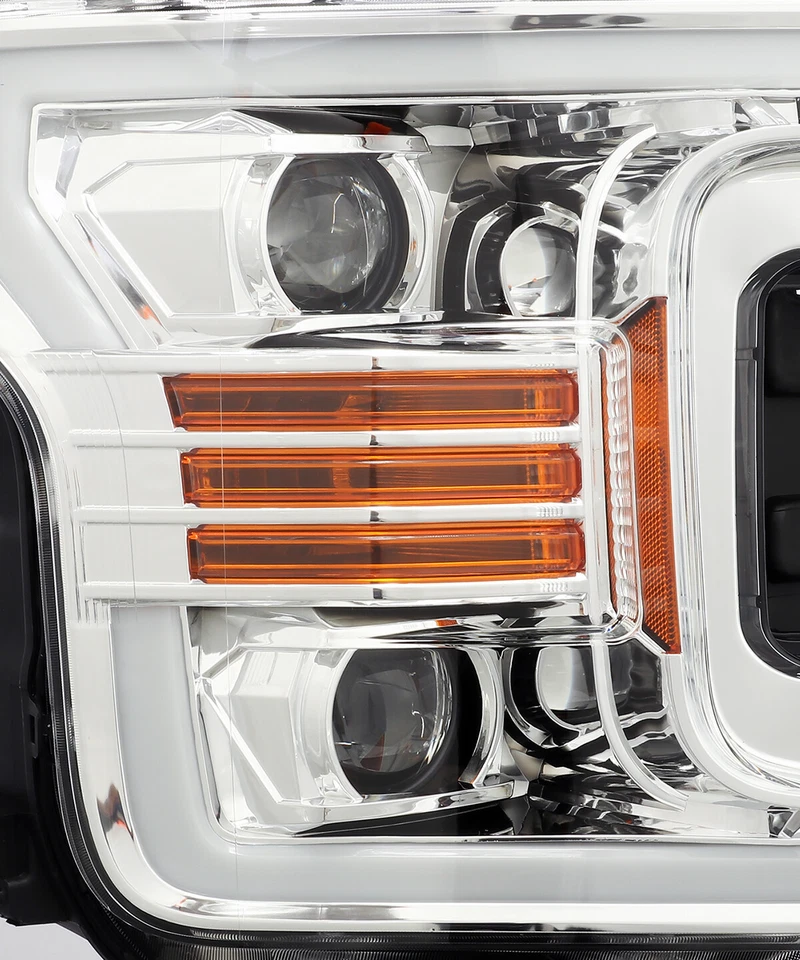 [Anti-fog] LED Tube Chrome Projector Headlights For 2018 2019 Ford F150 F-150 - Image 3 of 4