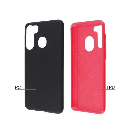 For Samsung A21 Protective TPU Hybrid Dual Layer Bumper Case Cover - Navy/Gold - Picture 2 of 3