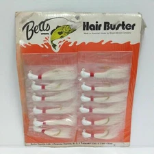 Betts Hair Buster Bass Jig Fishing Lures 12 Pc Dealer Card White 1/4oz