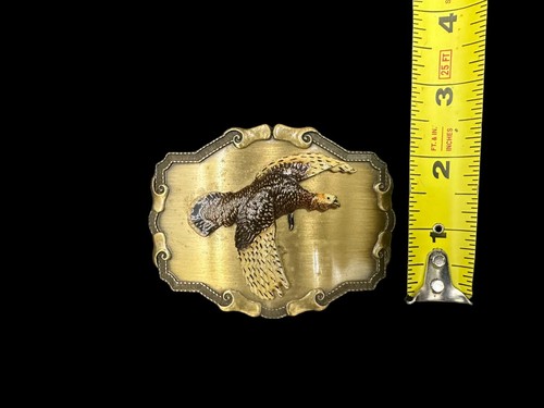 Vintage 1977 / 1978 Raintree Flying Pheasant Bird Belt Buckle - Picture 3 of 4