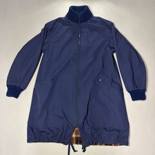 Vintage Fox Run Jacket Navy Workwear Utility Coat Plaid Lined Size Medium Men's