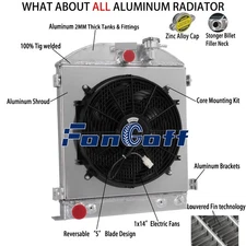 3-Row Radiator Shroud Fan Fit Ford Hi-Boy Hot Rod Ford V8 Engine 1930 1931 1932