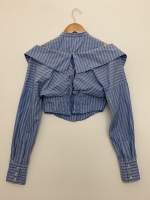 Lily Brown◆長袖ブラウス/one/コットン/BLU/ストライプ/lwfb241154 Lily Brown Long Sleeve Blouse one Cotton BLU Stripe