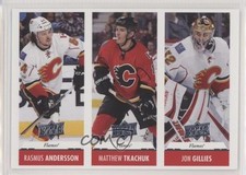 2017-18 Upper Deck Team Triples Jon Gillies Matthew Tkachuk Rasmus Andersson 8cs