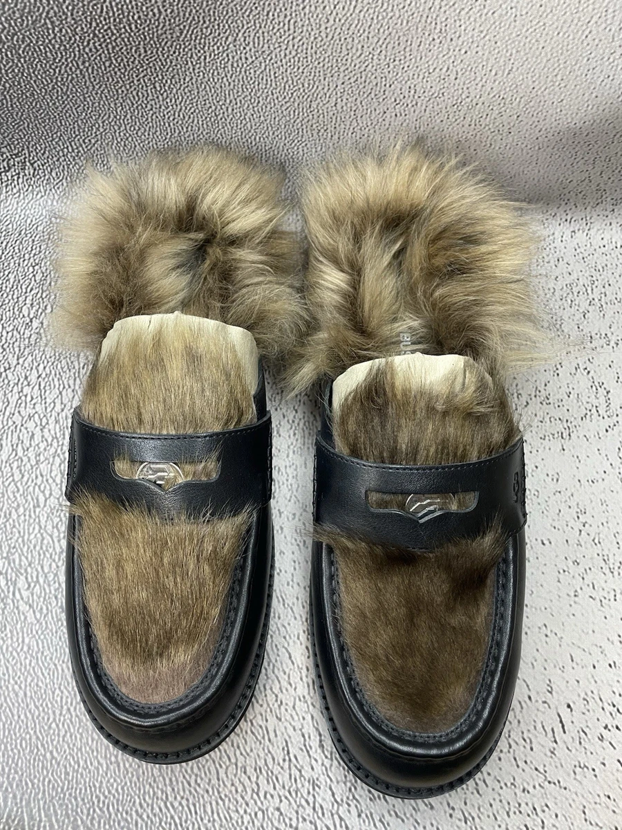 UGG AMBUSH Penny Loafer schwarz Leder Fell Pantoletten Collab Slipper...