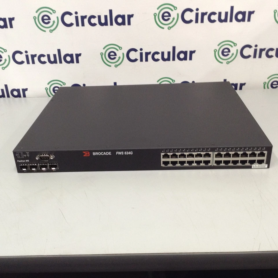 Brocade FWS624G Fastiron WS 24-Port Network Switch w/ Rack Ears/ Cords - Image 4 of 4