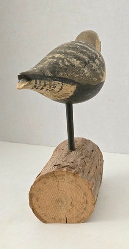 Hand Carved Wood Black Bellied Plover Shore Bird '84 Glass Eyes Signed JLB - Picture 6 of 9