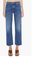 MOTHER The Newbie High Waist Crop Straight Leg Jeans Prized Possession