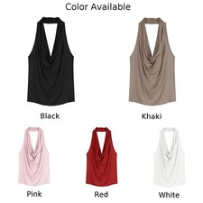 Trendige Damen Neckholder Weste ärmelloses Design für Alltag Mode