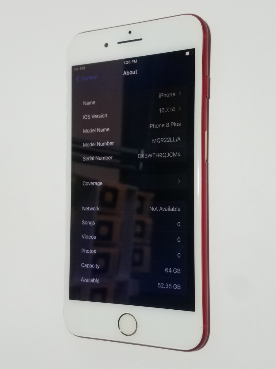 Red Factory Unlocked 64GB Apple iPhone 8 Plus Smartphone GSM Cell