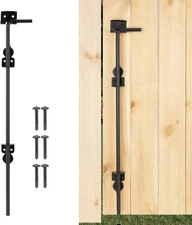 24" Cane Bolt Heavy-Duty Drop Rod for Gate, Ground Latch for Wooden Fences