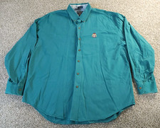 Vintage Chaps Ralph Lauren Button Down Shirt Men s XL Green Long Sleeve