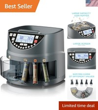 Coin Counter and Sorter with TFT Display - Accurate Sorting Machine for 5 Den...