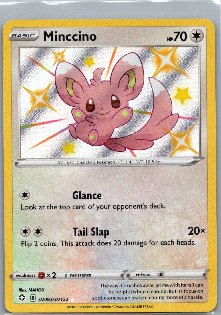 Minccino Shiny Holo Rare Shining Fates: Shiny Vault SV093/SV122 NM