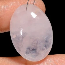 100% Natural Rose Quartz Oval Cabochon Drilled Gemstone 35 Ct 25X17X8 mm A-34454