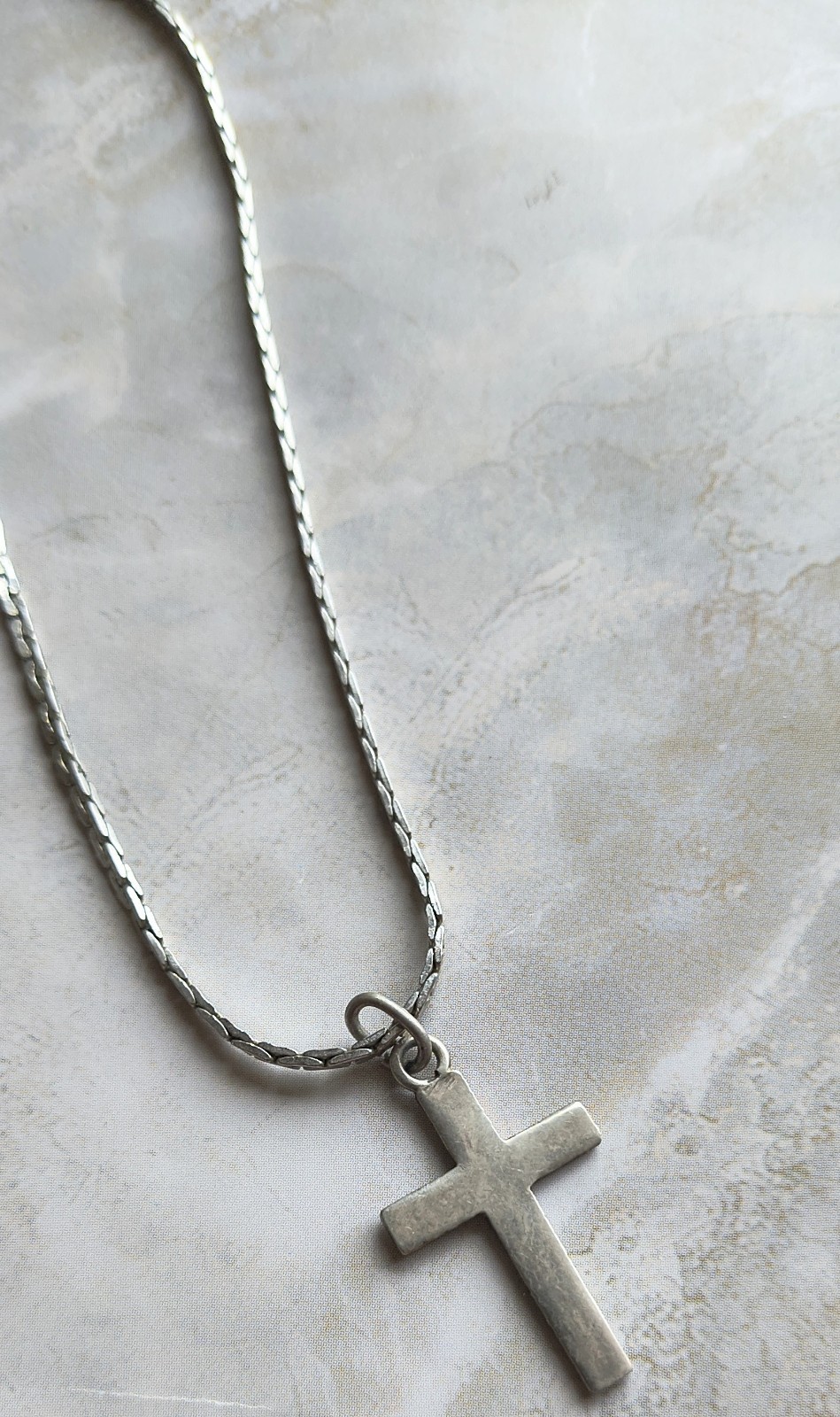 Vintage Solid Sterling Silver 925 Minimalist Cros… - image 5