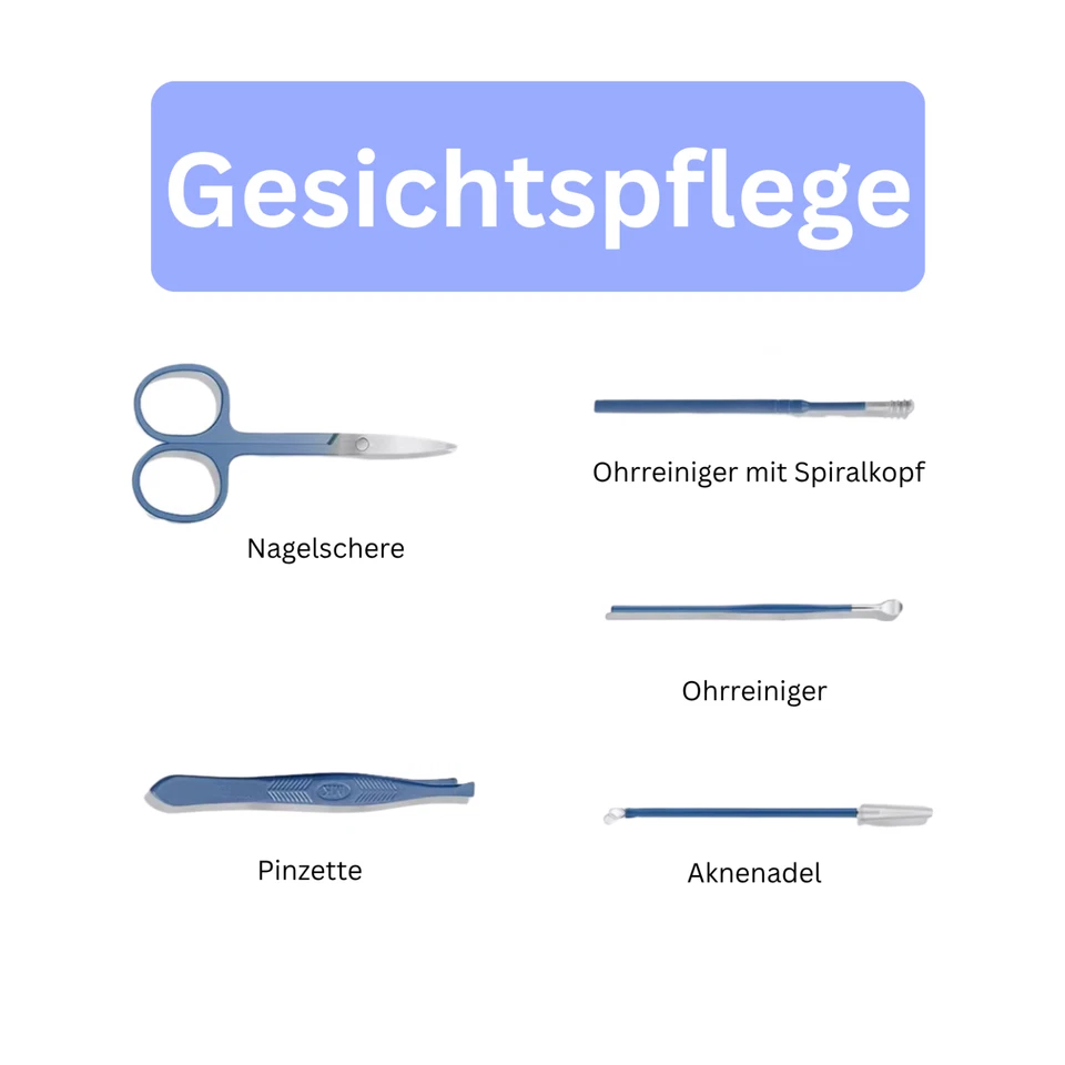 Nageset Maniküre Pediküre 16-teilig – mit Nagelfeile, Nagelzange, Schere & Etui - Bild 4 von 4