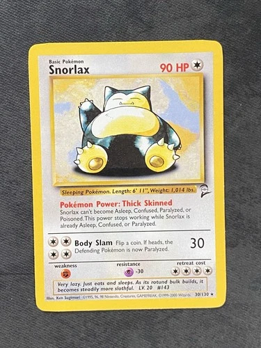 New ListingSnorlax - Base Set 2 30/130 Rare - Vintage WotC Pokemon TCG
