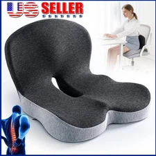 Memory Foam Seat Cushion Lumbar Support Ergonomic Back Support for Office Car US