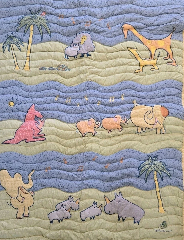 Carters винтажное музыкальное стеганое одеяло вышивка для кроватки John Lennon настоящая любовь - Изображение 2 из 4