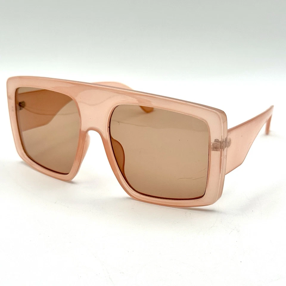Модные большие квадратные солнцезащитные очки дизайнерская розовая оправа и линзы большой толстый стиль - Изображение 3 из 4