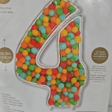Anagram Balloon Formz 52.5" Number 4 Four Silver Foil Balloon Birthday Party