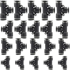 20PCS Union Tee Push to Connect Airline Fittings for 1/4 5/16 3/8 1/2 Tube, Q...