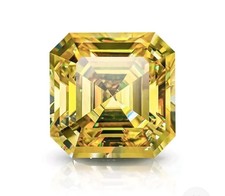 AAA 6x6 MM Flawless yellow Sapphire Asscher Cut VS1 Quality Loose Gemstone +Gift