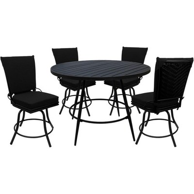 Outdoor Indoor Patio Dining Set - Ofir without Arms - Black - Black