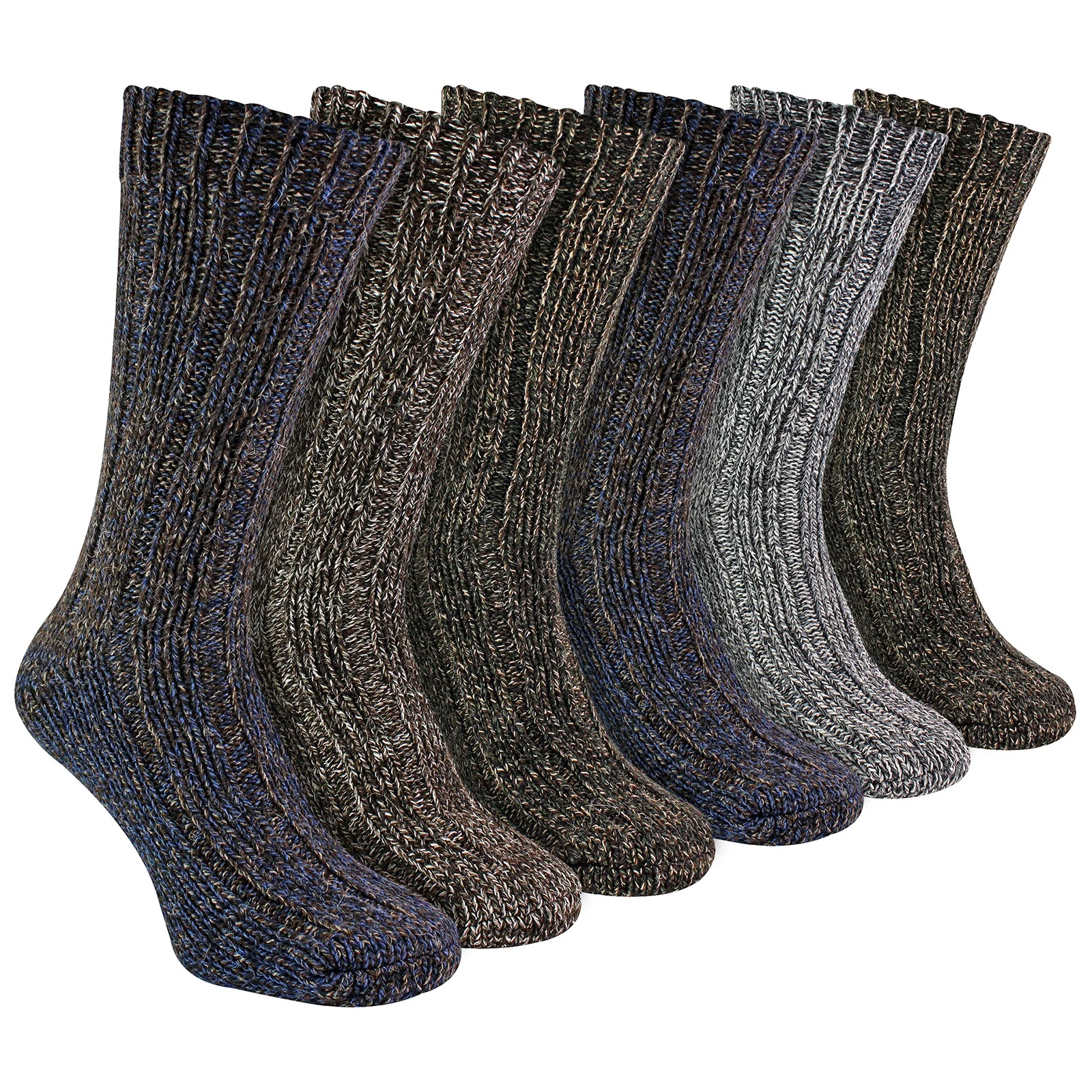 Mens Alpaca Extra Thick Boot Socks by Sock Snob , 6 Pack Chunky Hiking Socks